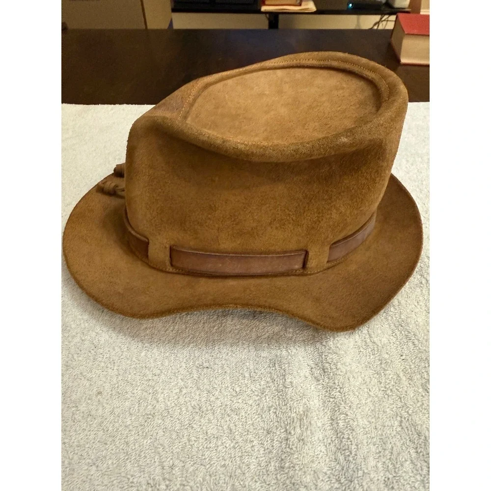 Kreeger & Son Ltd Vintage Brown Suede Leather Hat Bernhard Gunther Winfield M